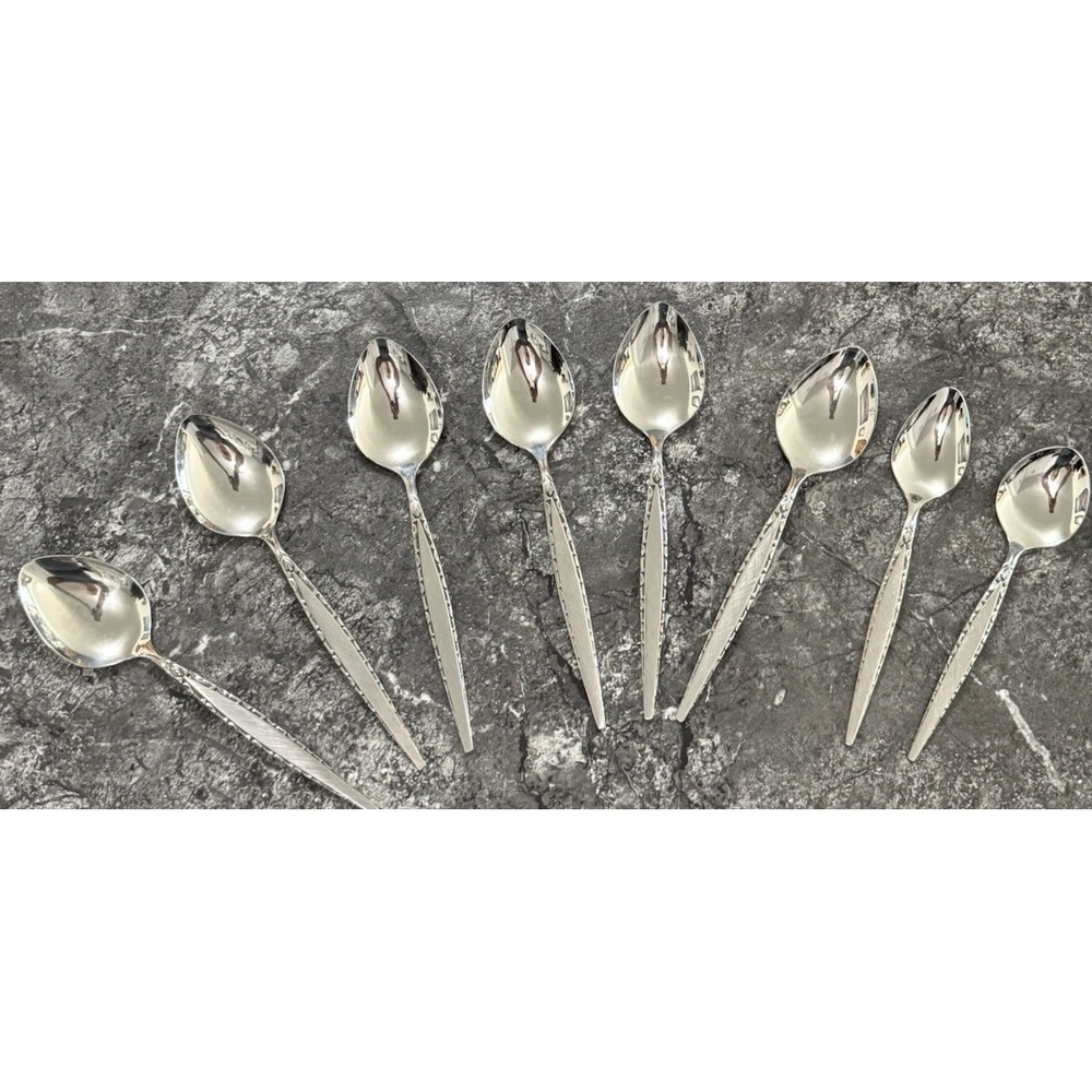 Oneida Community Stainless Venetia 6 Oval Soup Spoons Table 1 Small Oval 1 Tsp